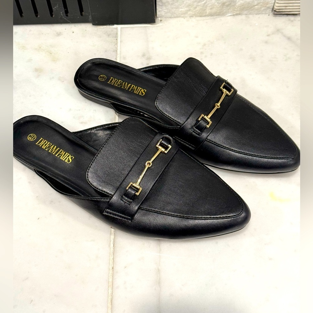 Dream Pairs Black Mules Sleek Suede Design